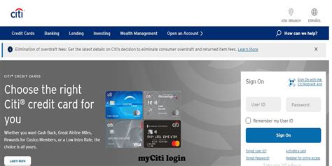 By linking your User ID and Password to your Citibank Banking Card number ("CIN") and ATM PIN to sign on to Citi Online (www. . Myciticom login